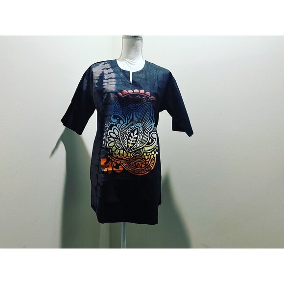 Authentic African Batik Tie and Dye short sleeve Unisex - Picture 4 of 4